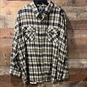 Salmon River Traders Plaid Button-Up flannel Shirt men's 3XL